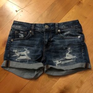 american eagle outfitters dark jean shorts